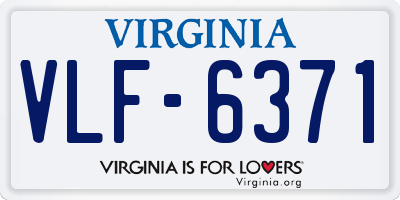 VA license plate VLF6371