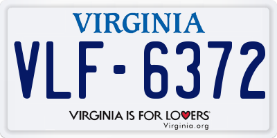 VA license plate VLF6372