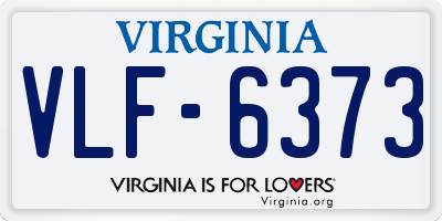 VA license plate VLF6373