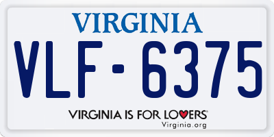 VA license plate VLF6375