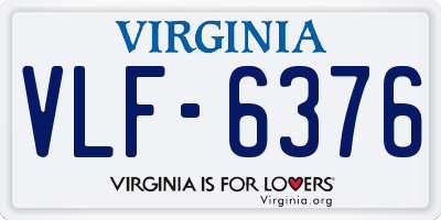 VA license plate VLF6376