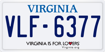 VA license plate VLF6377