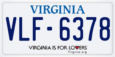 VA license plate VLF6378