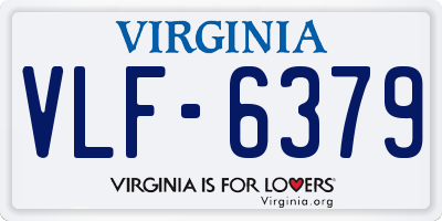 VA license plate VLF6379