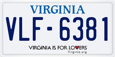 VA license plate VLF6381