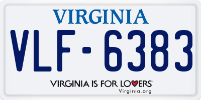 VA license plate VLF6383