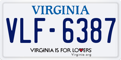 VA license plate VLF6387