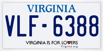 VA license plate VLF6388