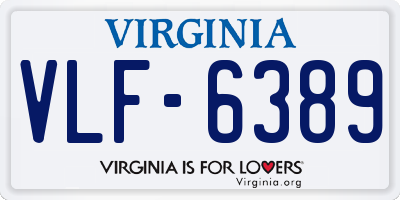 VA license plate VLF6389