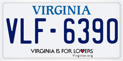VA license plate VLF6390