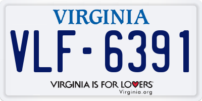 VA license plate VLF6391