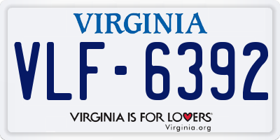 VA license plate VLF6392