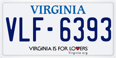 VA license plate VLF6393