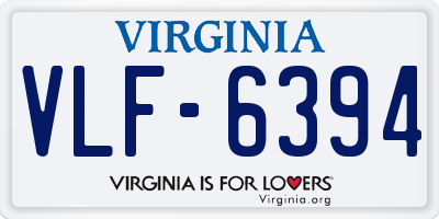 VA license plate VLF6394
