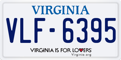 VA license plate VLF6395