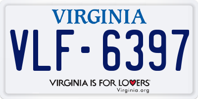 VA license plate VLF6397
