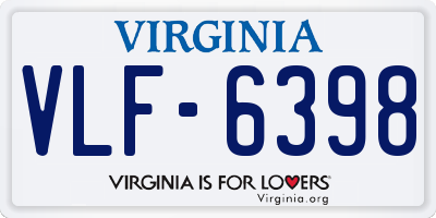 VA license plate VLF6398