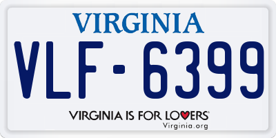 VA license plate VLF6399