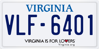 VA license plate VLF6401