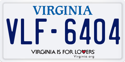 VA license plate VLF6404