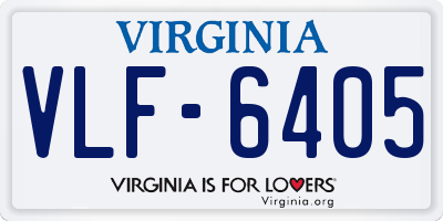 VA license plate VLF6405