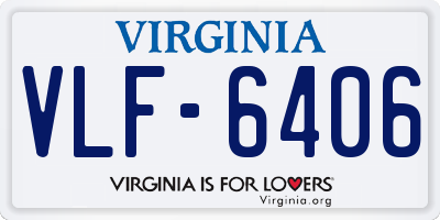 VA license plate VLF6406