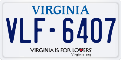 VA license plate VLF6407