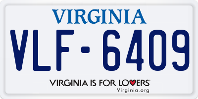 VA license plate VLF6409