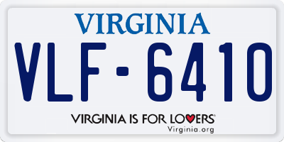 VA license plate VLF6410