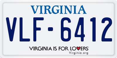 VA license plate VLF6412