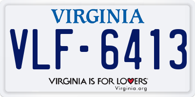 VA license plate VLF6413