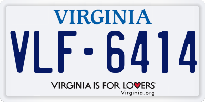 VA license plate VLF6414