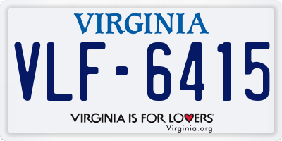 VA license plate VLF6415
