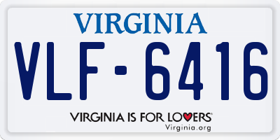 VA license plate VLF6416