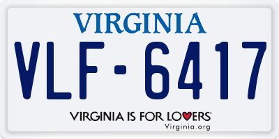 VA license plate VLF6417