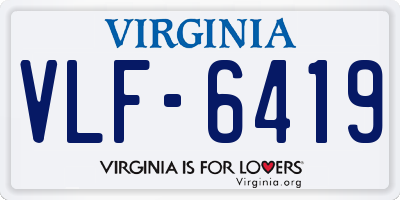 VA license plate VLF6419