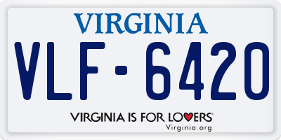 VA license plate VLF6420