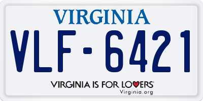 VA license plate VLF6421