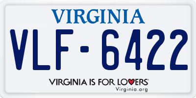 VA license plate VLF6422