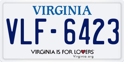 VA license plate VLF6423