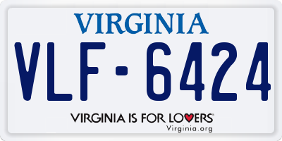 VA license plate VLF6424