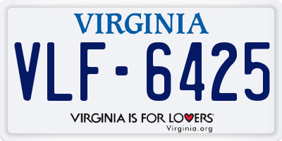 VA license plate VLF6425