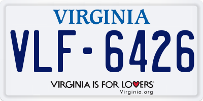 VA license plate VLF6426