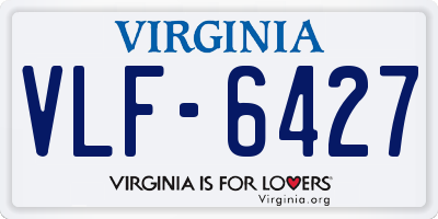 VA license plate VLF6427
