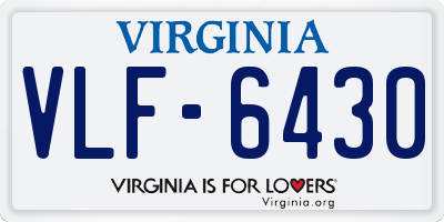 VA license plate VLF6430