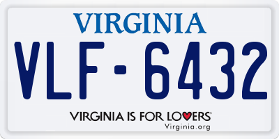 VA license plate VLF6432