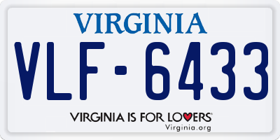 VA license plate VLF6433