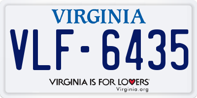 VA license plate VLF6435