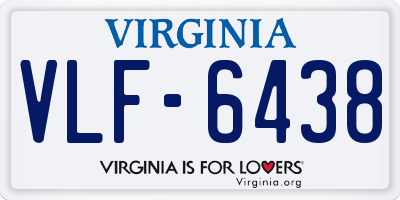 VA license plate VLF6438