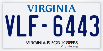 VA license plate VLF6443